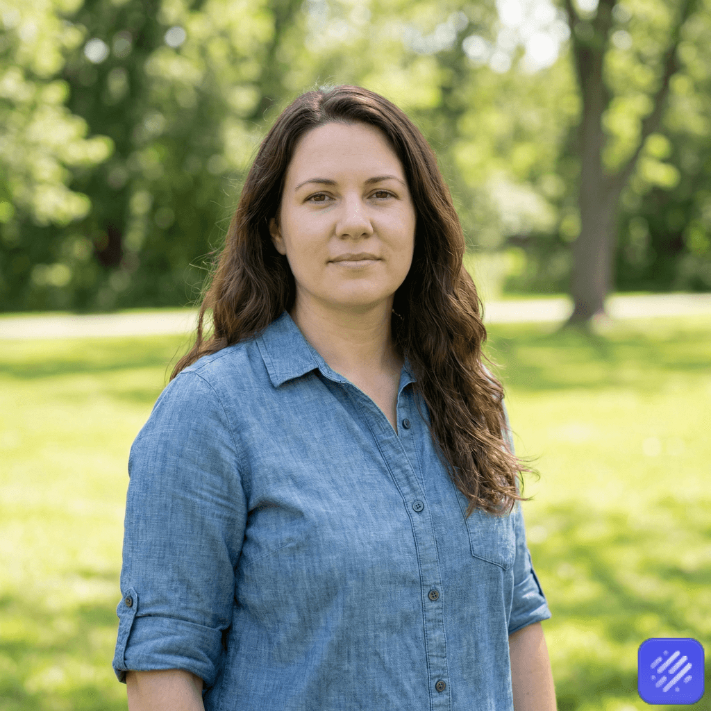 AI-generated casual outdoor headshot for modern team profile