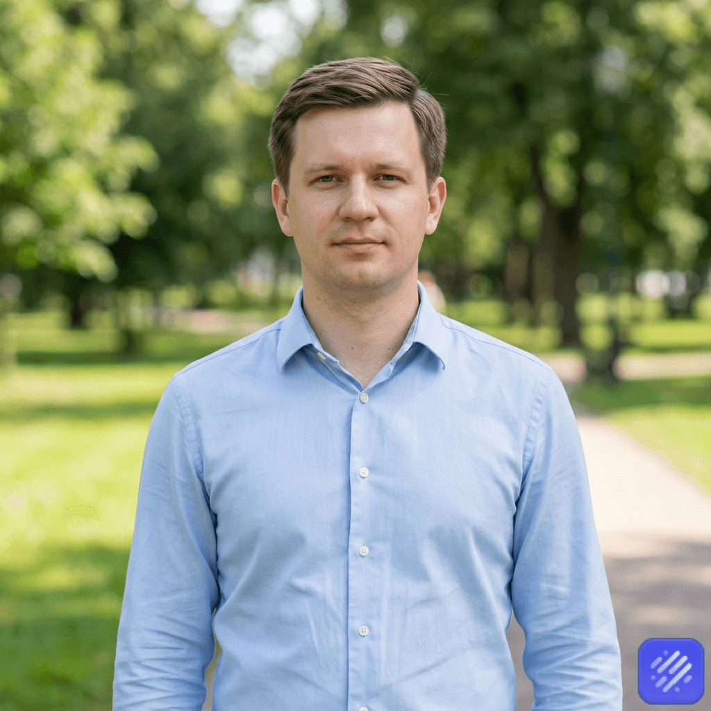 Outdoor environment AI headshot for modern workplace branding