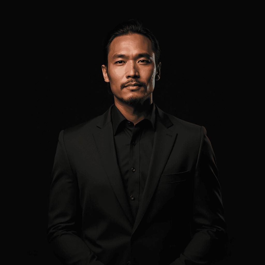 Professional AI headshot with black background