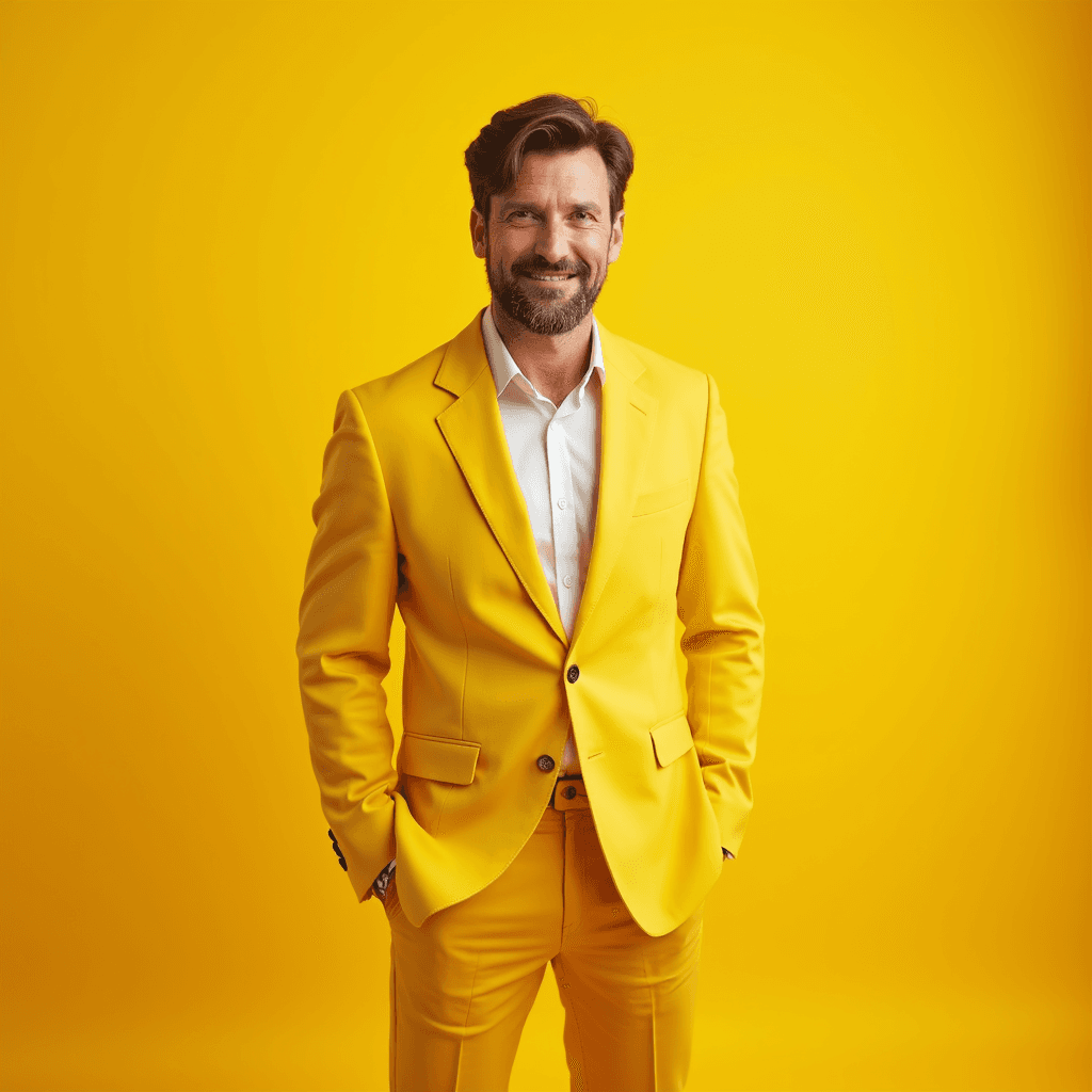 Professional AI headshot with yellow background