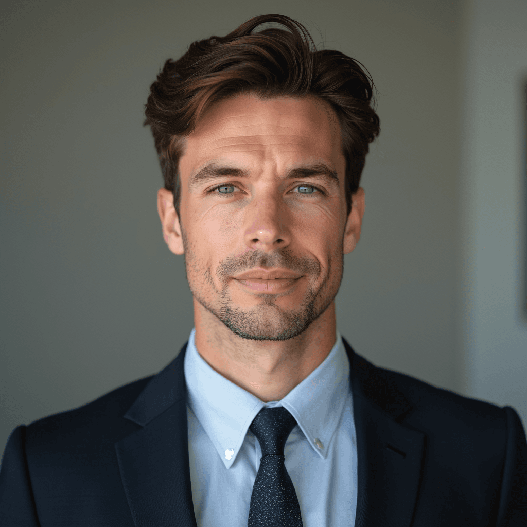 Professional AI headshot with fine fabric weave texture background