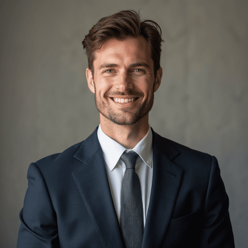 Professional AI headshot with textured linen fabric background