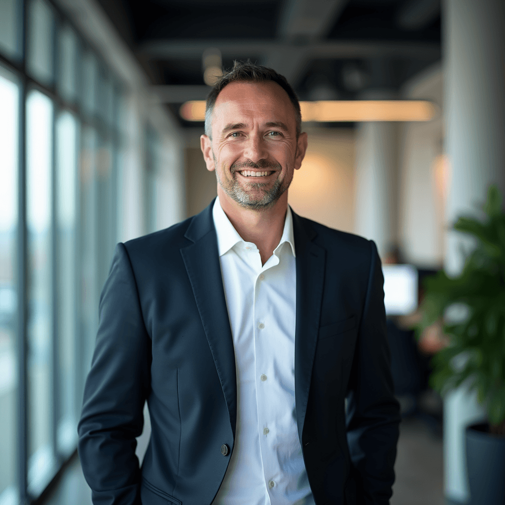 Professional executive office background for CEO portraits