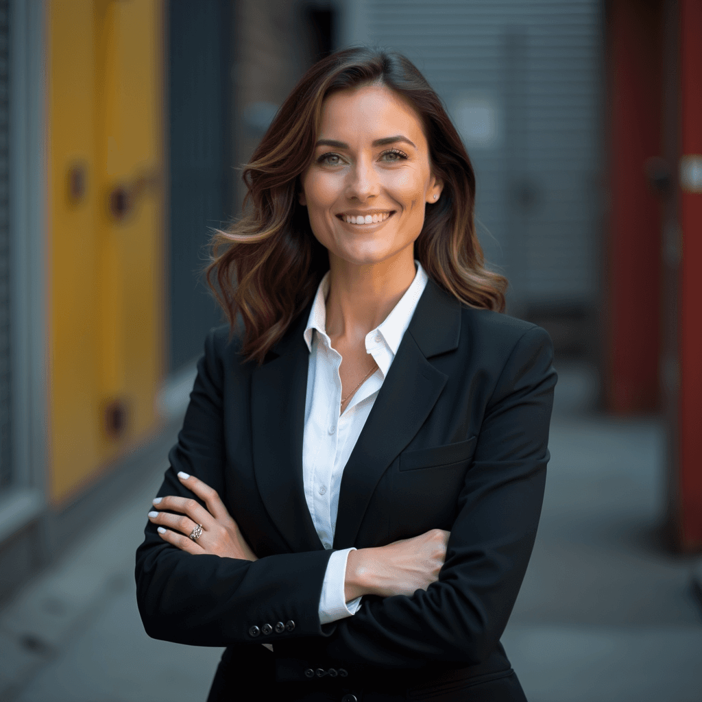 Professional AI headshot with urban texture background with industrial elements background