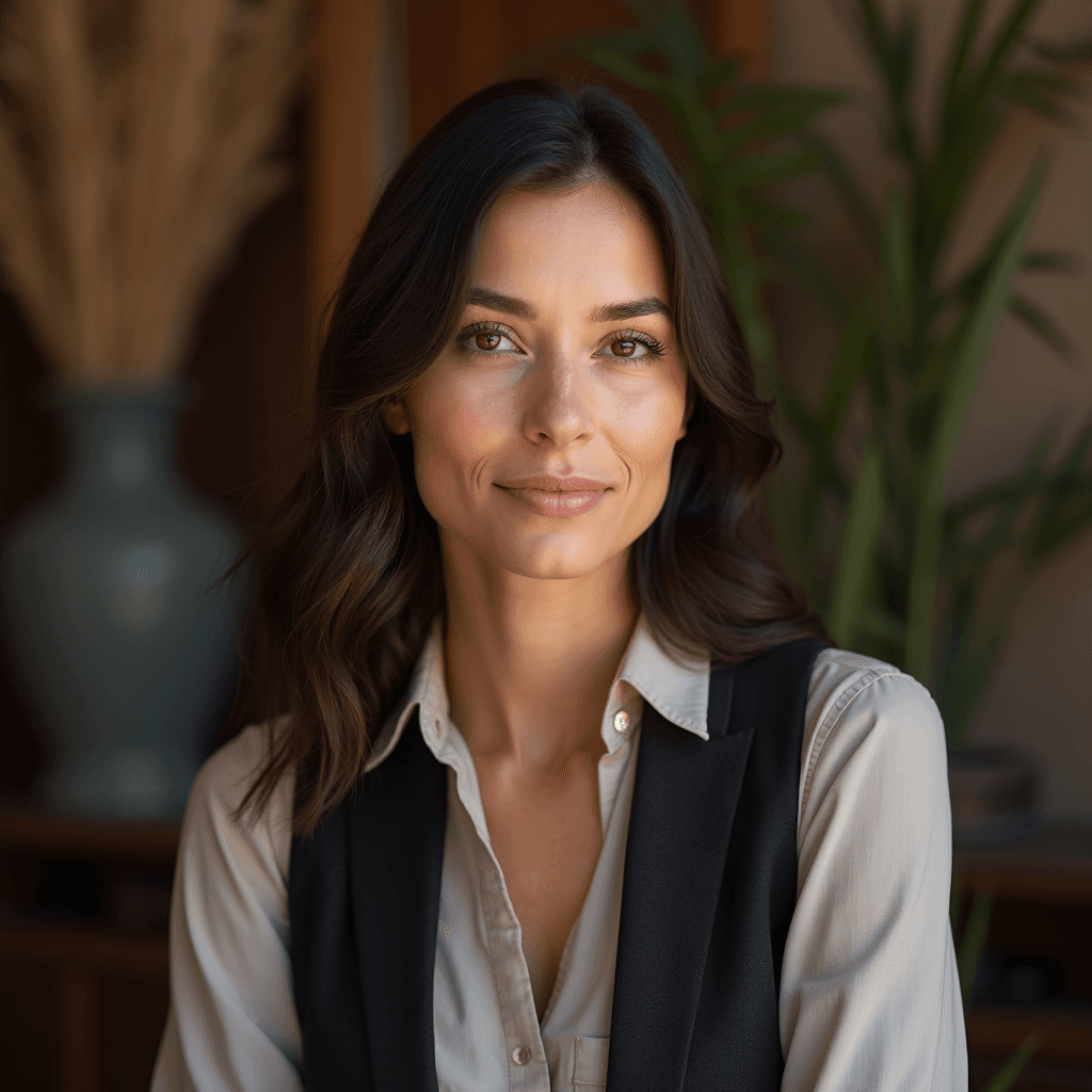 Professional AI headshot with earthy textures with organic natural elements background