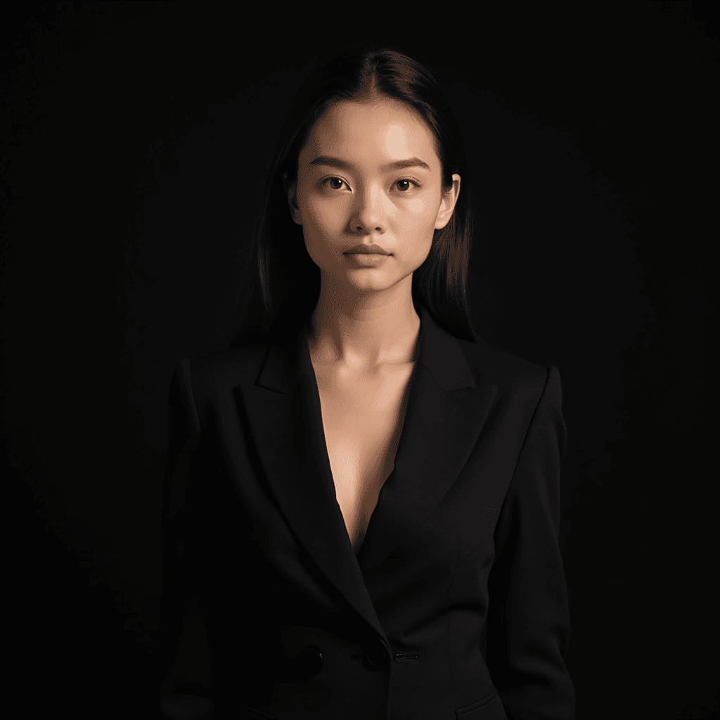 Professional AI headshot with black background