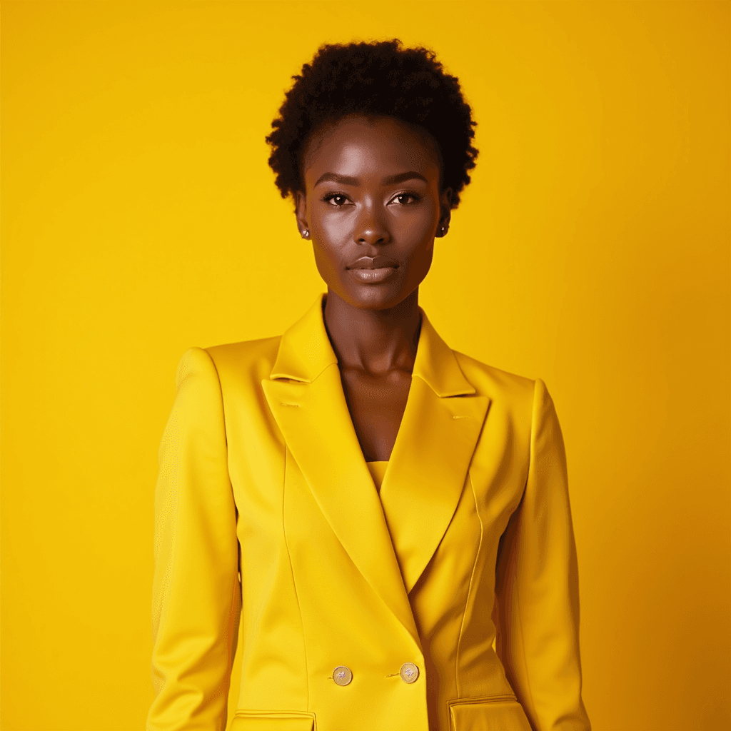 Professional AI headshot with yellow background