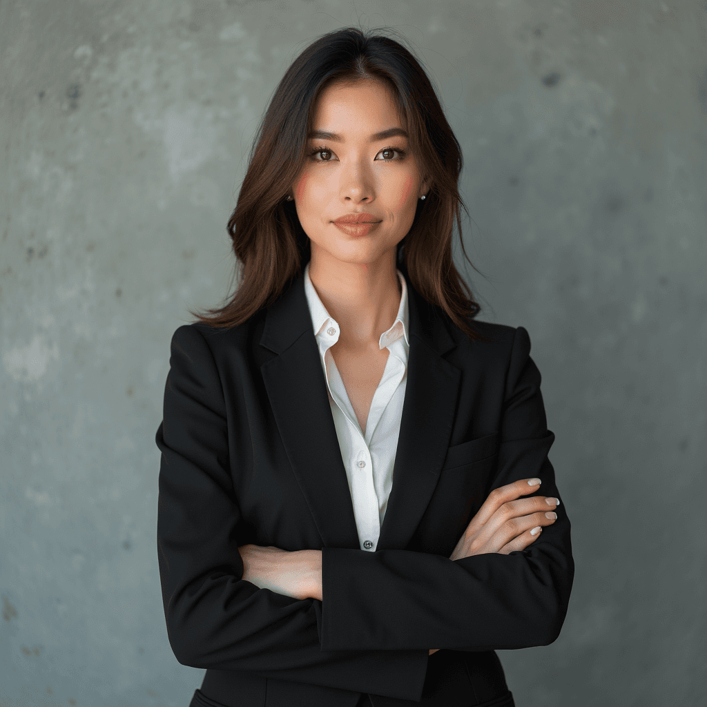 Professional AI headshot with brushed metal finish background