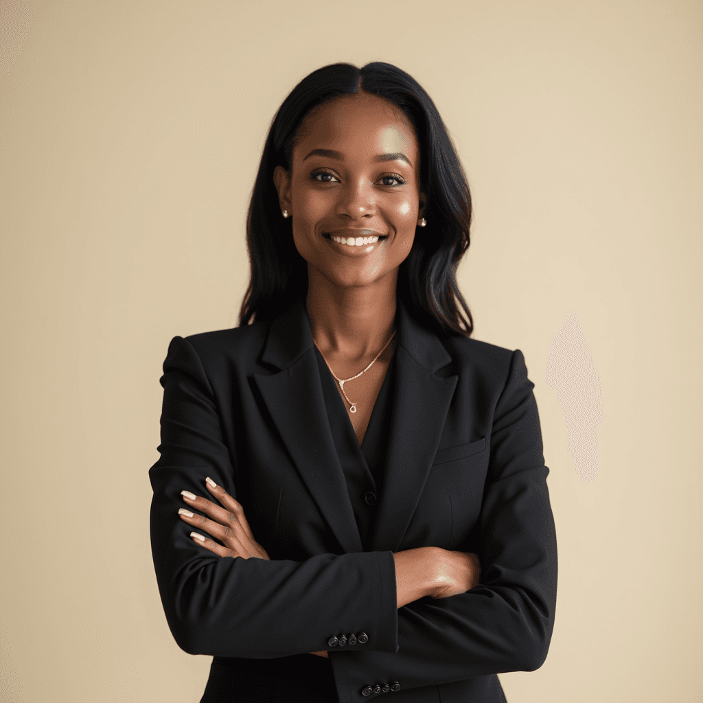 Professional AI headshot with smooth ivory matte finish background