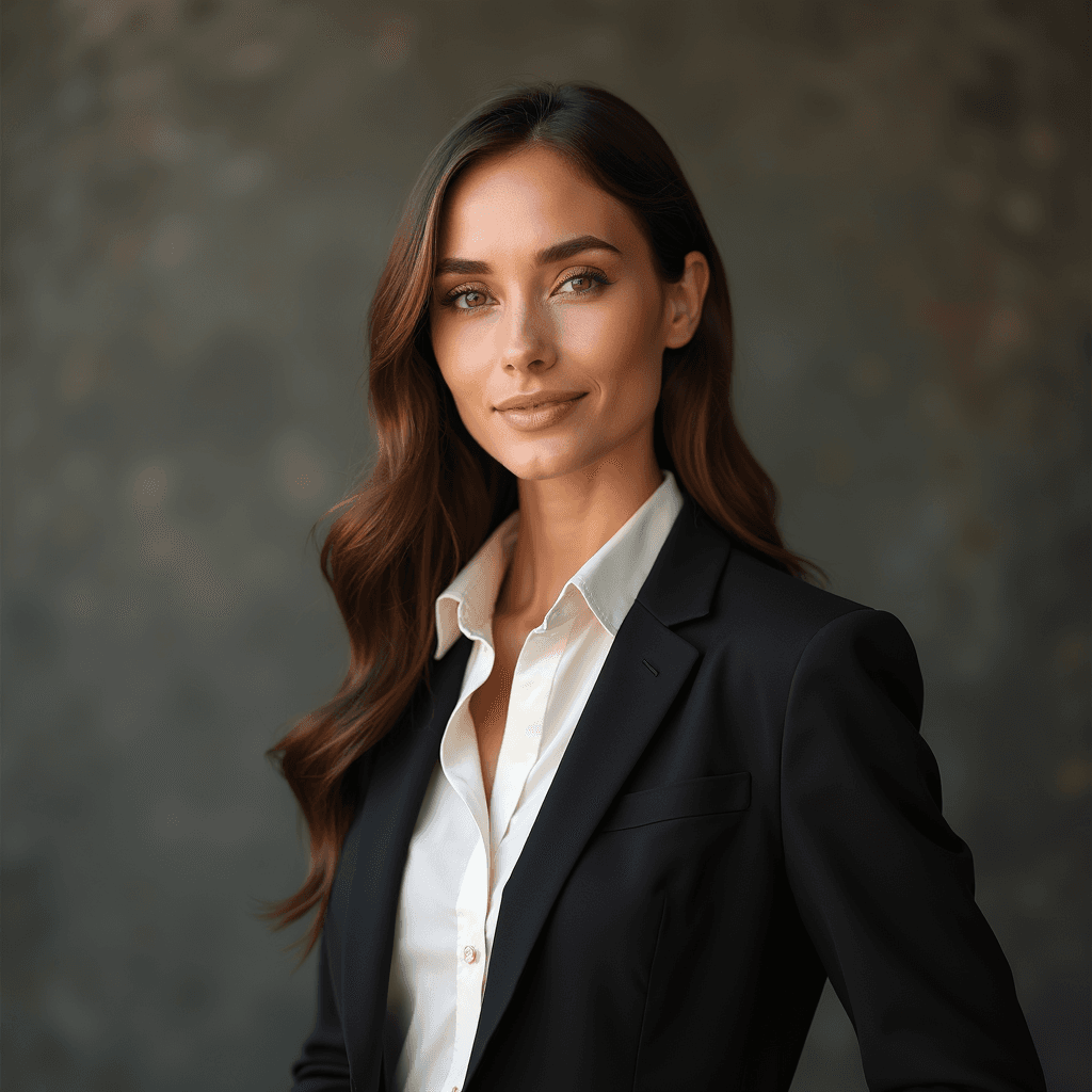 Professional AI headshot with soft leather texture background