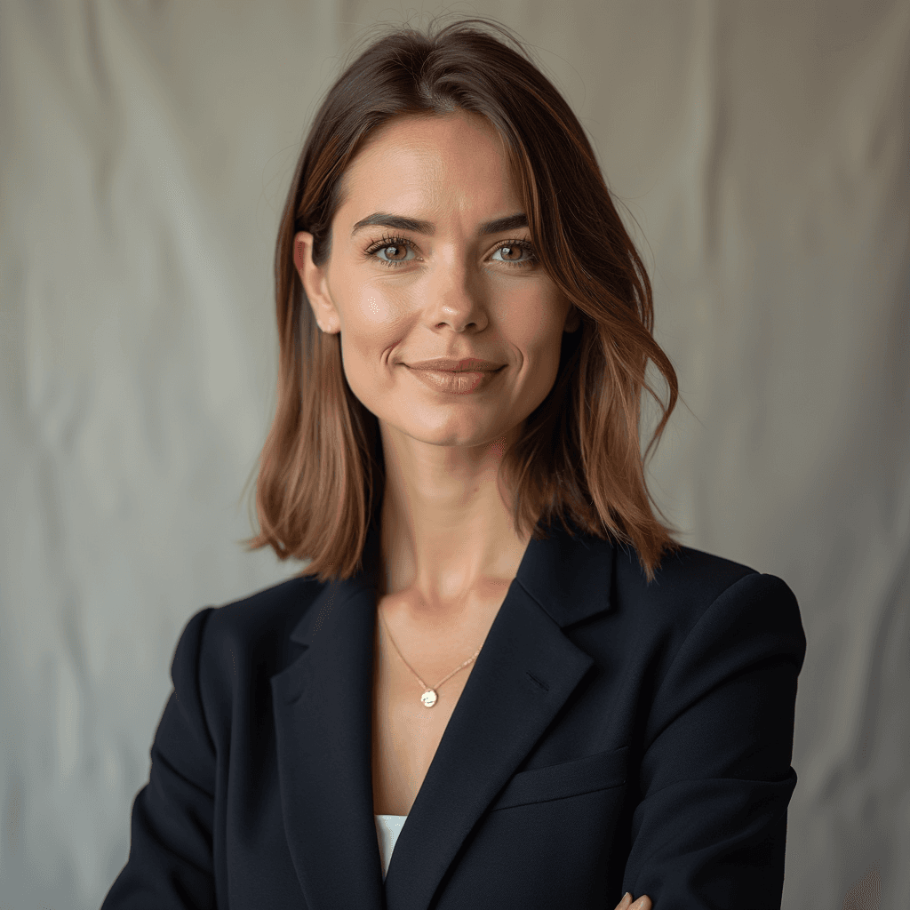 Professional AI headshot with textured linen fabric background